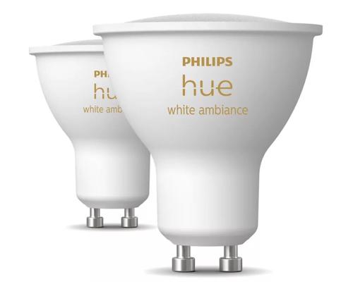 Philips Hue White Ambiance, GU10, 2 tk, valge - Nutivalgusti