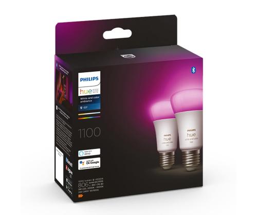 Philips Hue White and Color Ambiance, E27, 2 tk, värviline - Nutivalgusti komplekt