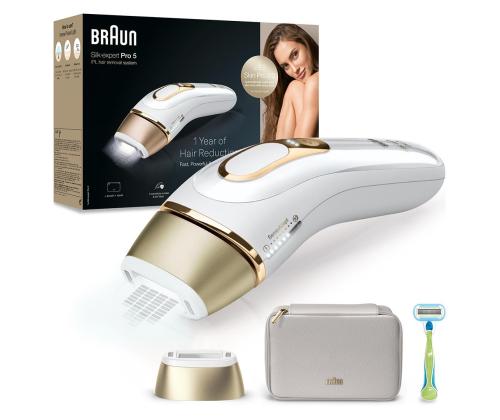 Braun Silk-expert Pro 5, valge/kuldne - IPL Fotoepilaator