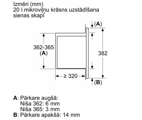 Bosch Seeria 2, 20 L, 800 W, must - Integreeritav mikrolaineahi