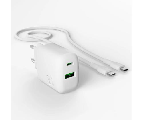 Puro Pro Lite Charger + USB-C cable, 30W, valge - Laadija