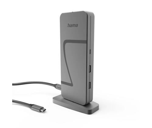 Hama Connect2Office Speed, USB-C, 10 ports, USB4, 140 W, hall - Sülearvuti dokk