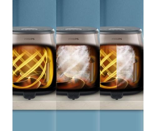 Philips 5000 Series, 7.2 L, 2000 W, aurufunktsioon, kuldne/must - Kuumaõhufritüür