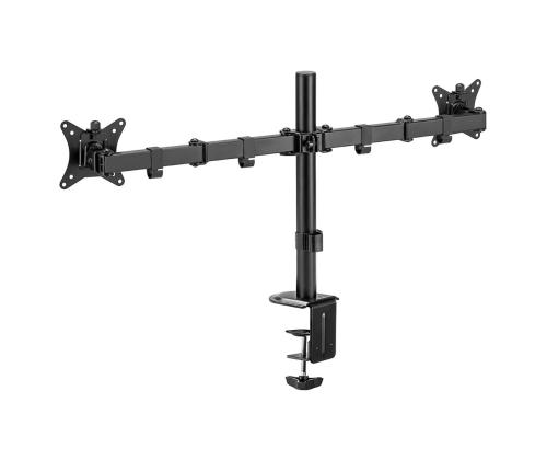 Deltaco Dual Desk Mount, 13-32'', must - Monitori statiiv