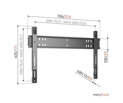 Vogel's TVM 5705 ELITE FIXED, 40" - 110", must - Teleri seinakinnitus