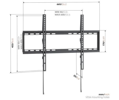 Vogel's UP 6003 Fixed L, 40 - 80", must - Teleri seinakinnitus