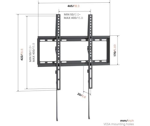 Vogel's UP 4003 Fixed M, 32 - 65", must - Teleri seinakinnitus