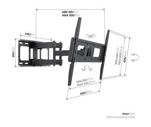 Vogel's UP 6053 Full-Motion L, 40-80", must - Teleri seinakinnitus