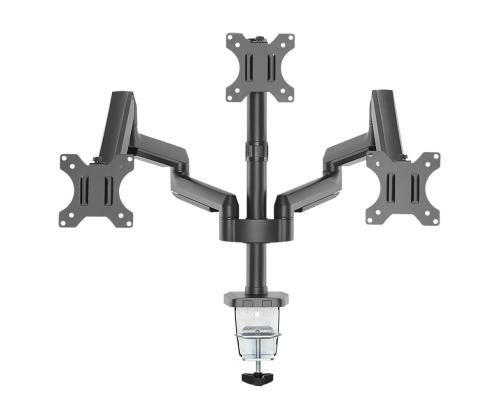 Deltaco Triple Gas Spring, 17''-27'', 7 kg, 3 monitori, must - Monitori lauakinnitus