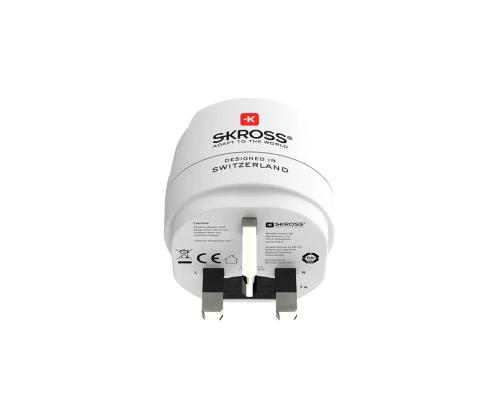 Skross Europe to UK, valge - Reisiadapter