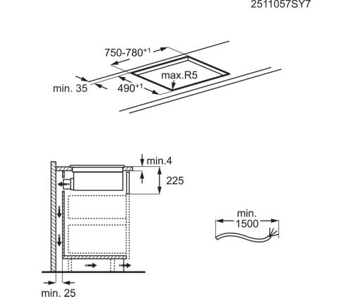 Electrolux 900 XT SensePro, laius 80 cm, must - Integreeritav pliidiplaat õhupuhastiga