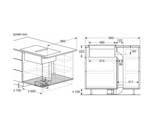 Bosch, Seeria 4, laius 80 cm, raamita, must - Integreeritav induktsioonpliidiplaat õhupuhastiga