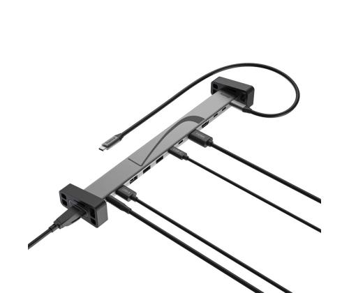 Hama Connect2Office, USB-C, 12 ports, 100 W, hall - Sülearvuti dokk