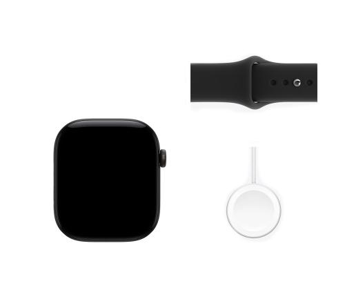 Apple Watch 12, 46 mm, GPS, alumiinium, sport band, S/M, must - Nutikell