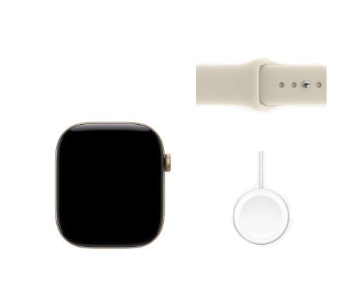 Apple Watch 12, 46 mm, GPS, alumiinium, sport band, S/M, kuldne / beež - Nutikell