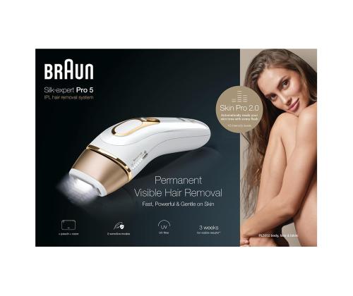 Braun Silk-expert Pro 5, valge/kuldne - IPL Fotoepilaator