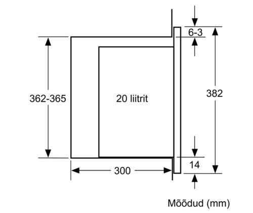 Bosch, 20 L, 800 W, valge - Integreeritav mikrolaineahi