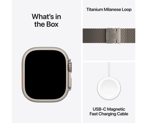 Apple Watch Ultra 3, 49 mm, Titanium Milanese Loop, Medium, titaan - Nutikell
