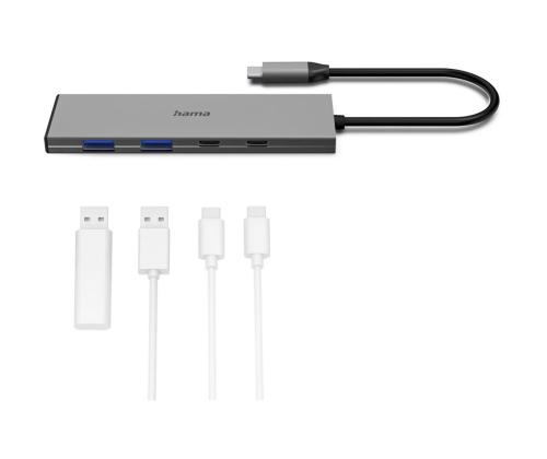 Hama USB-C Hub, 2x USB-C, 2x USB-A 3.2 Gen 2, hall - USB jagaja