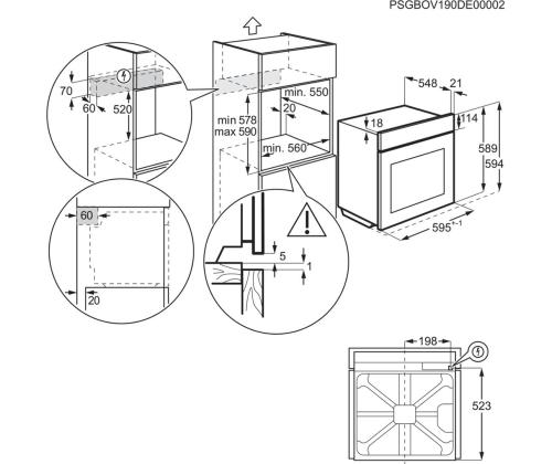Electrolux 700 Seeria MealAssist with PizzaExpert 700, 72 L, pürolüütiline puhastus, must - Integreeritav ahi