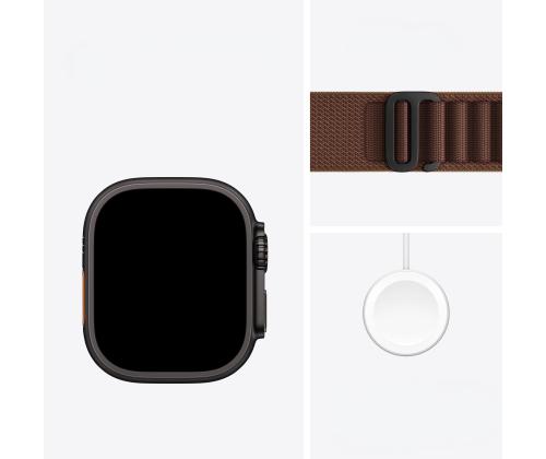 Apple Watch Ultra 4, 49 mm, Alpine Loop, M, must titaan / pruun - Nutikell