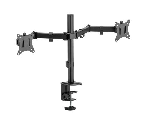 Deltaco Dual Desk Mount, 13-32'', must - Monitori statiiv