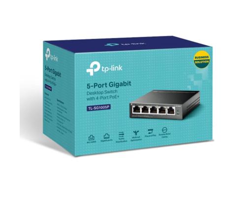 TP-Link SG1005P V2, gigabit, hall - Switch
