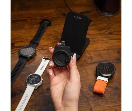 Fixed USB-C Charging Adapter, Garmin Smart Watch, must - Laadija