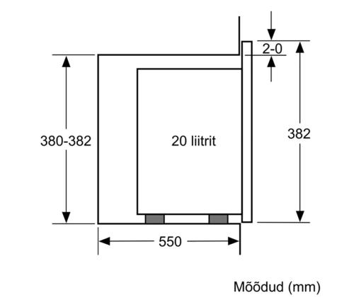 Bosch, 20 L, 800 W, valge - Integreeritav mikrolaineahi