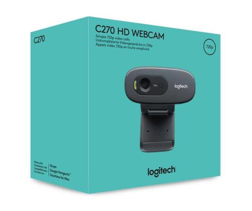 Logitech C270, HD, must - Veebikaamera
