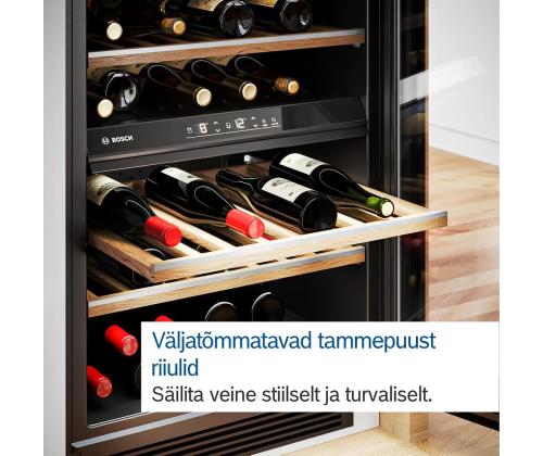 Bosch seeria 6, 199 pudelit, kõrgus 186 cm, must - Veinikülmik