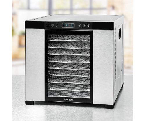 Rommelsbacher, 1000 W, roostevaba teras/must - Toidukuivati