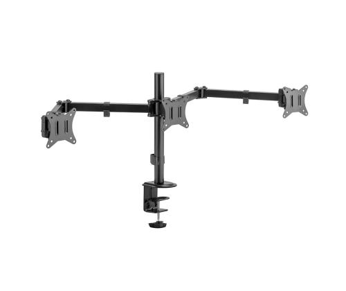 Deltaco Triple Desk Mount, 13-27'', must - Monitori statiiv