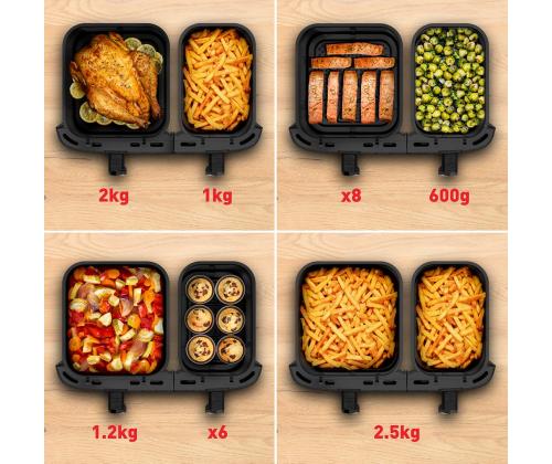 Tefal XXL Dual Easy Fry, 2700 W, 11 L, tumehall - Kuumaõhufritüür