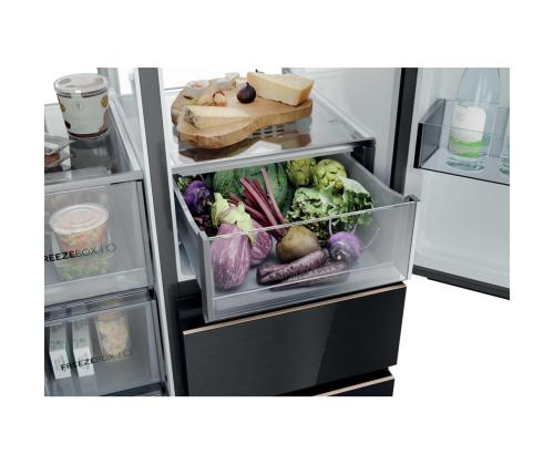 Haier S+ 4D 7, No Frost, 601 L, kõrgus 190 cm, must - SBS-külmik