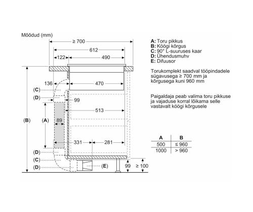 Bosch, Seeria 4, laius 80 cm, raamita, must - Integreeritav induktsioonpliidiplaat õhupuhastiga