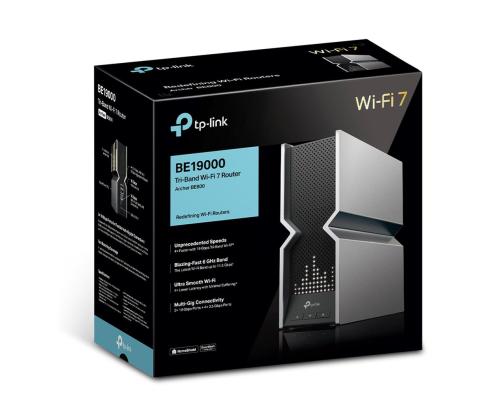 TP-Link Archer BE19000, Wi-Fi 7, hõbe/must - Wi-Fi ruuter