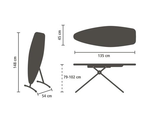 Brabantia, D, 135x45 cm, must - Aurutamis- ja triikimislaud