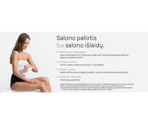Braun Silk-expert Pro 5, valge/kuldne - IPL Fotoepilaator