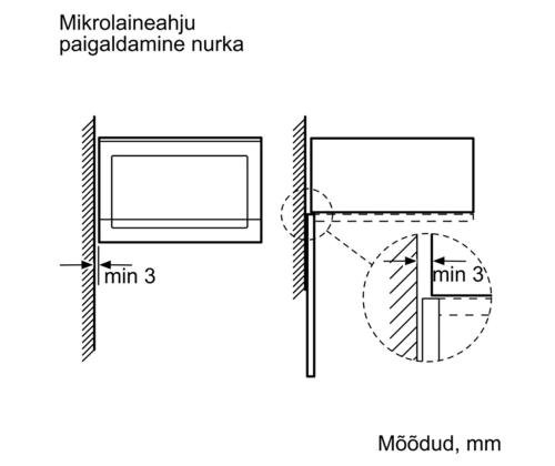 Bosch, 20 L, 800 W, valge - Integreeritav mikrolaineahi
