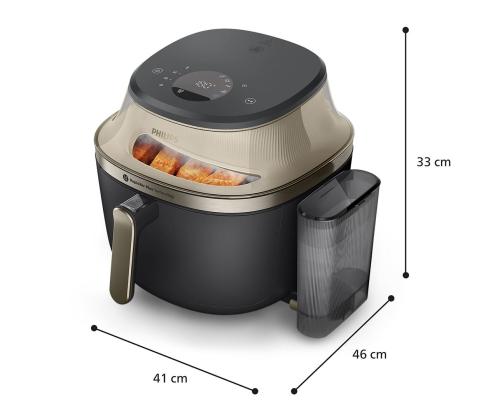 Philips 5000 Series, 7.2 L, 2000 W, aurufunktsioon, kuldne/must - Kuumaõhufritüür