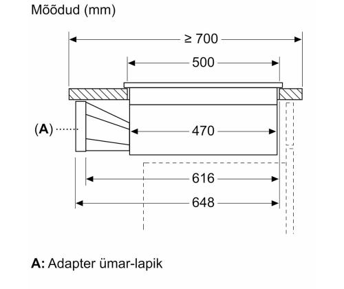 Bosch, Seeria 4, laius 80 cm, raamita, must - Integreeritav induktsioonpliidiplaat õhupuhastiga