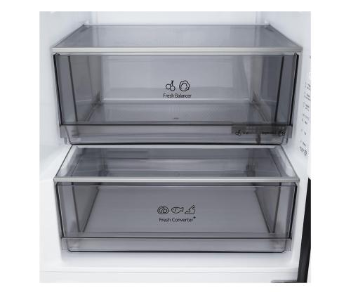 LG, NoFrost, 375 L, kõrgus 203 cm, must roostevaa teras - Külmik
