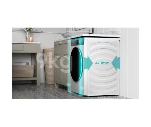 Hisense, 9 kg, sügavus 47 cm, 1400 p/min - Eestlaetav pesumasin