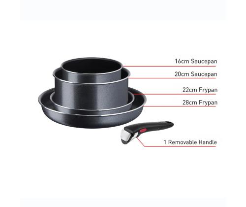 Tefal Ingenio XL Force, 5-osaline, 16/20/22/28 cm - Pottide ja pannide komplekt + eemaldatav käepide