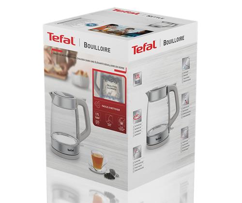Tefal, 1.7 L, hall - Klaasist veekeetja