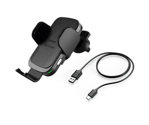 Hama FC10 Motion, 10 W, Wireless, Qi Laadimine, must - Juhtmevaba laadija / telefonihoidja autosse