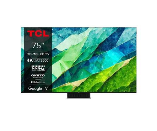 TCL C855, 75'', 4K UHD, Mini-LED, tumehall - Teler
