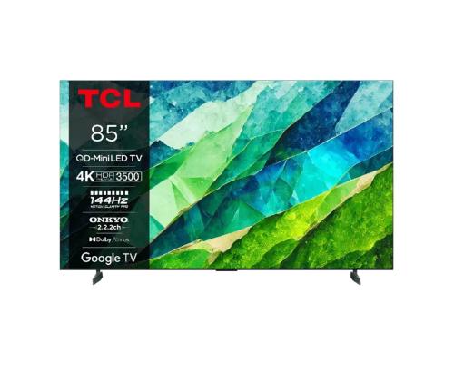 TCL C855, 85'', 4K UHD, Mini-LED, tumehall - Teler