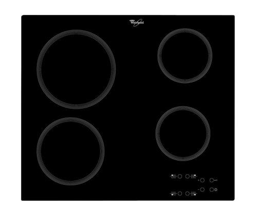 Whirlpool, laius 58 cm, raamita, must - Integreeritav keraamiline pliidiplaat